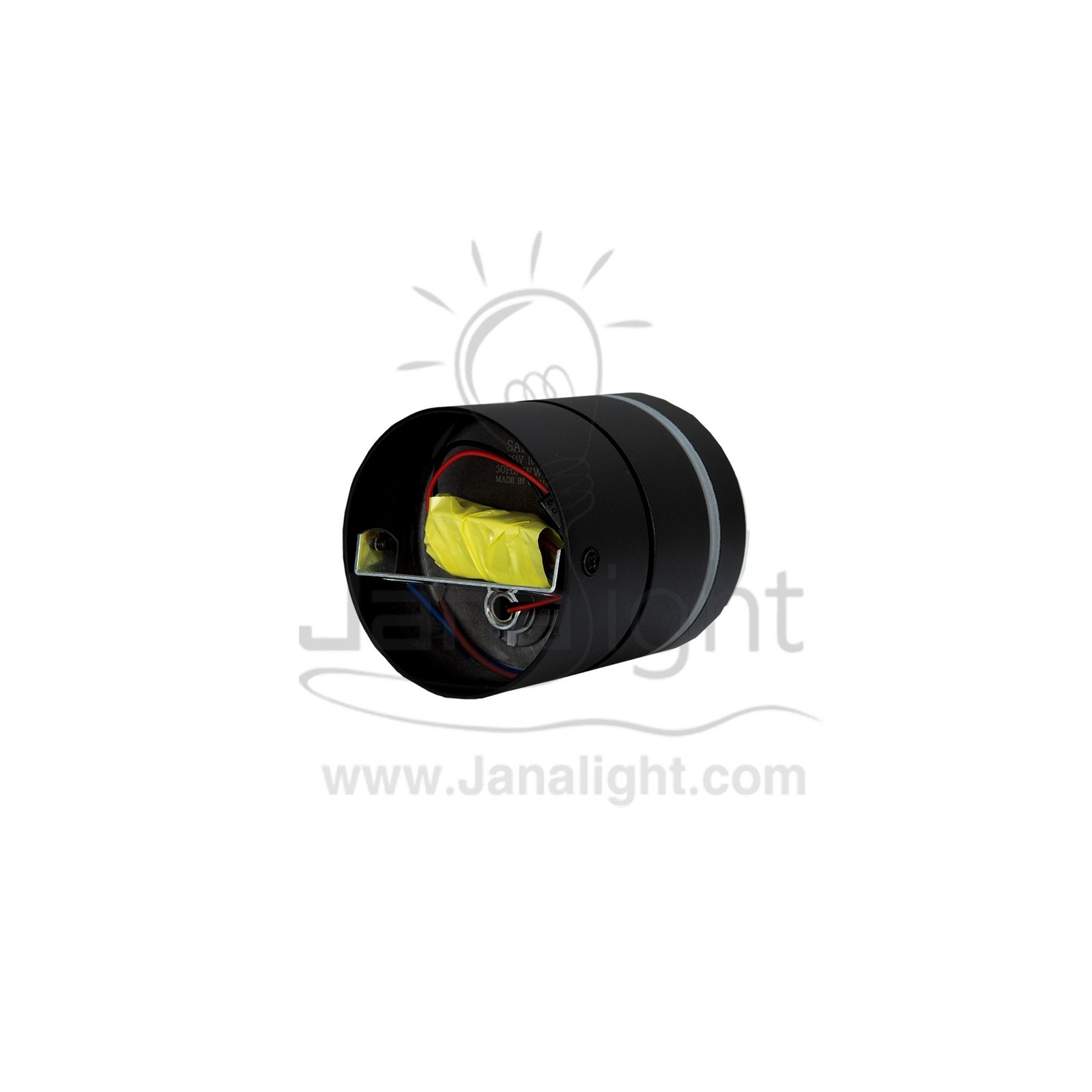 سلندر 10 وات متحرك اسود وورم طرف اكرليك Black Cylinder Spotlight Warm 10W
